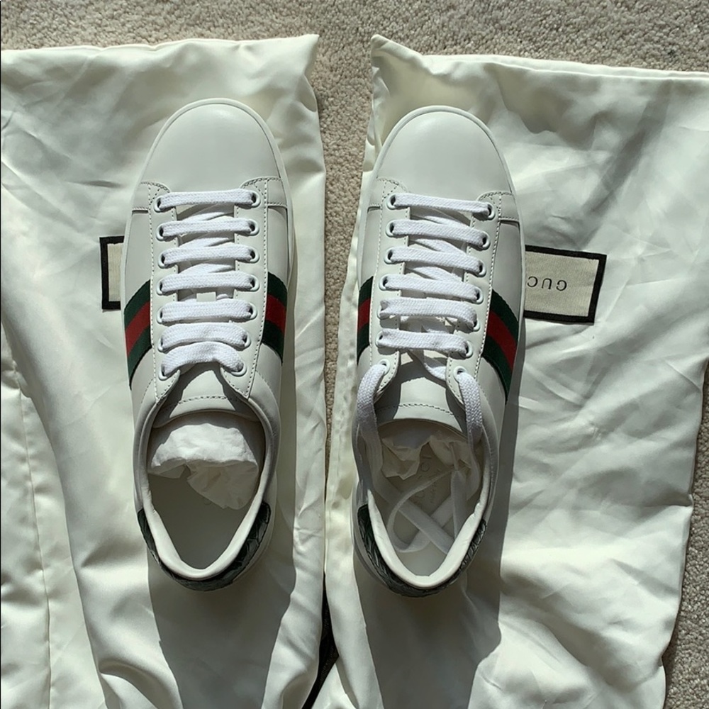 Gucci White Minimalist Sneakers Sleek Design